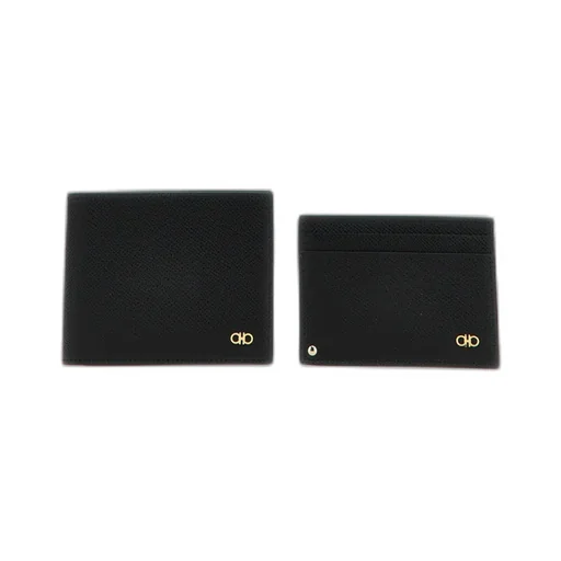 Ferragamo Gancini Plaque Wallet Card Holder Set