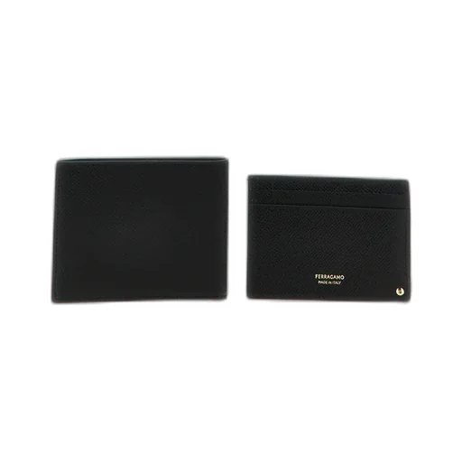 Ferragamo Gancini Plaque Wallet Card Holder Set
