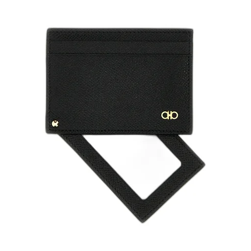 Ferragamo Gancini Plaque Wallet Card Holder Set