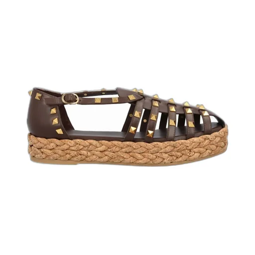 Valentino Garavani Rockstud Buckle Detailed Flat Shoes