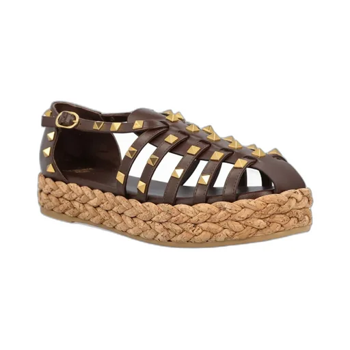 Valentino Garavani Rockstud Buckle Detailed Flat Shoes