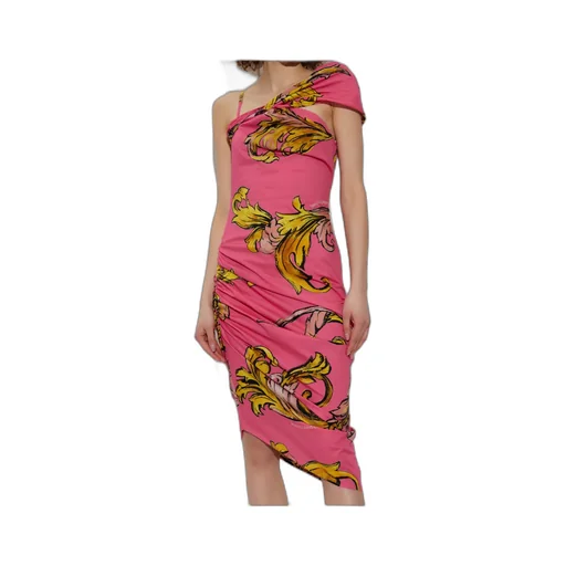 Versace Jeans Couture Baroque Print Draped Dress