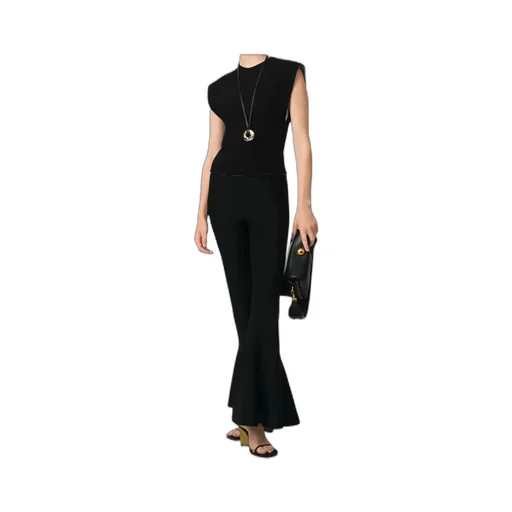 Black Wool Sleeveless Bicolor Top