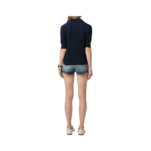 Ami Paris Ami De Coeur Fine Knit Polo Top