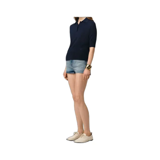 Ami Paris Ami De Coeur Fine Knit Polo Top