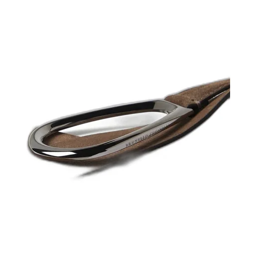 Logo-Buckle Suede Belt