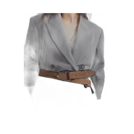 Logo-Buckle Suede Belt