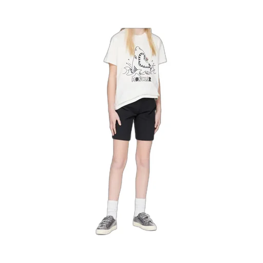 Embroidered Shark Motif Cotton Jersey T-Shirt
