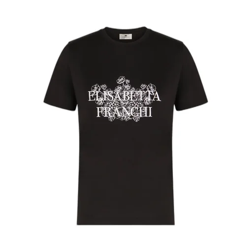 Elisabetta Franchi Print And Embroidery Jersey T-Shirt