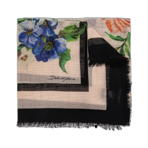 Dolce & Gabbana Floral Printed Fringed Edge Scarf