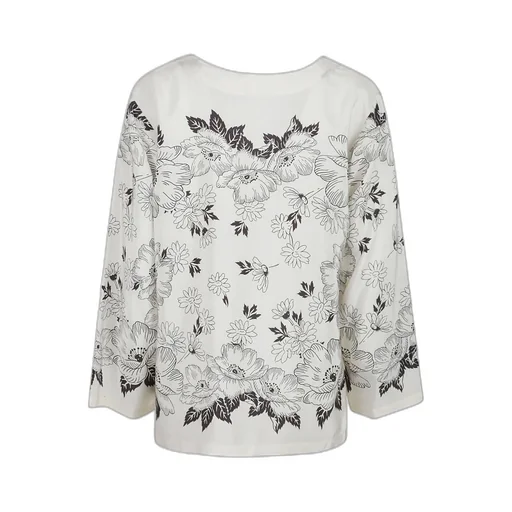 P.A.R.O.S.H. Floral Print V-Neck Blouse