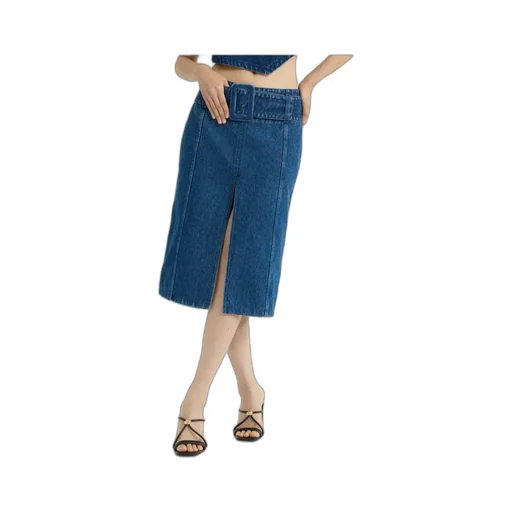 Patou Belted Midi Skirt