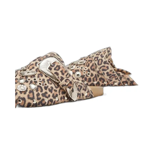 Toga Pulla Leopard Printed Flat Mules