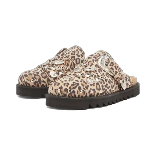Toga Pulla Leopard Printed Flat Mules