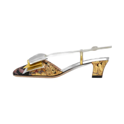 Valentino Bowow Block Heel Slingback Pumps