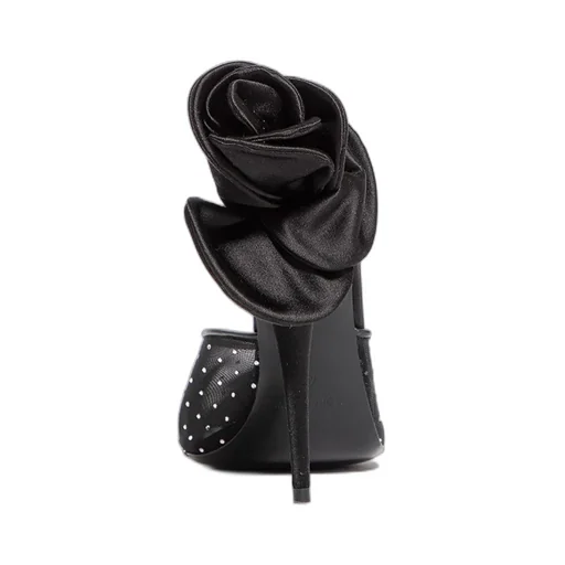 110Mm Flower-Detail Pointed Mules