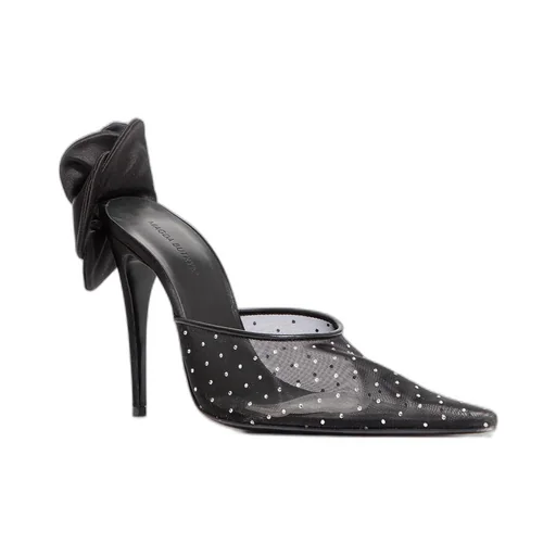 110Mm Flower-Detail Pointed Mules