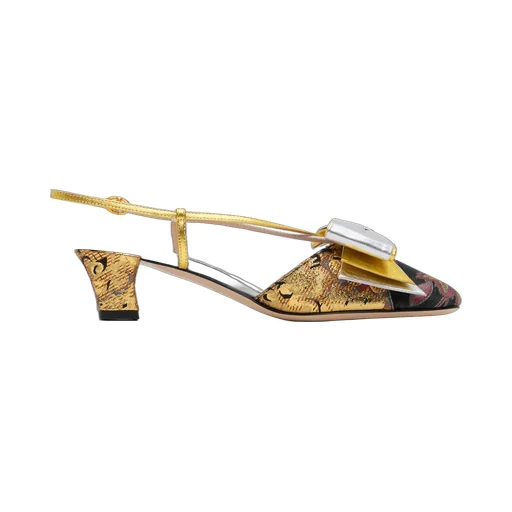 Valentino Bowow Block Heel Slingback Pumps