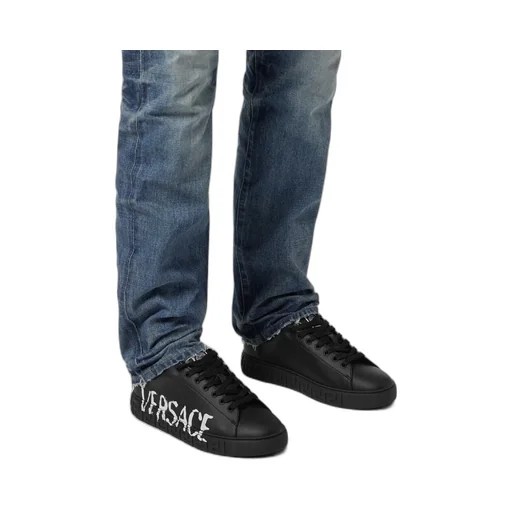 Versace Greca Low Sneakers With Logo Motif