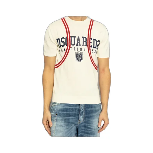 Dsquared2 Logo Printed Short-Sleeved Knitted Jumper