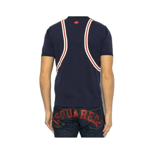 Dsquared2 Logo Printed Short-Sleeved Knitted Jumper