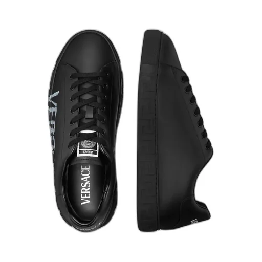 Versace Greca Low Sneakers With Logo Motif