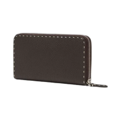 Brown Selleria Wallet With 164 Hand-Sewn Topstitches