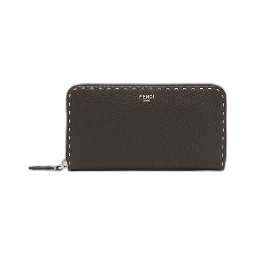 Brown Selleria Wallet With 164 Hand-Sewn Topstitches