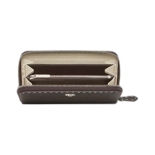 Brown Selleria Wallet With 164 Hand-Sewn Topstitches