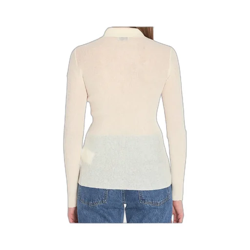 Moncler Long-Sleeved Fine Ribbed Polo Top