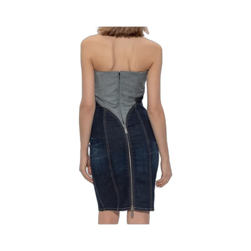 Dsquared2 Slim Fit Sleeveless Mini Denim Dress