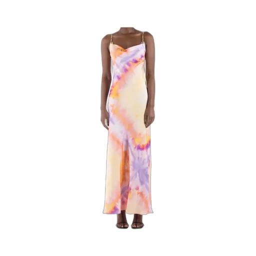 Printed Satin Maxi Dress