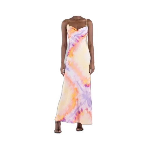 Printed Satin Maxi Dress