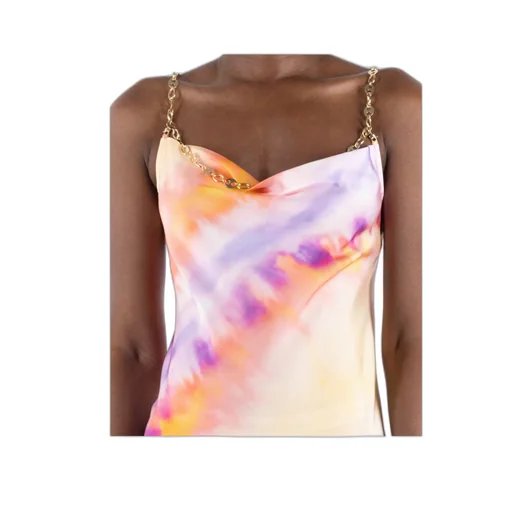 Printed Satin Maxi Dress