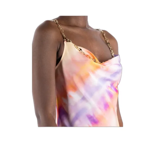 Printed Satin Maxi Dress