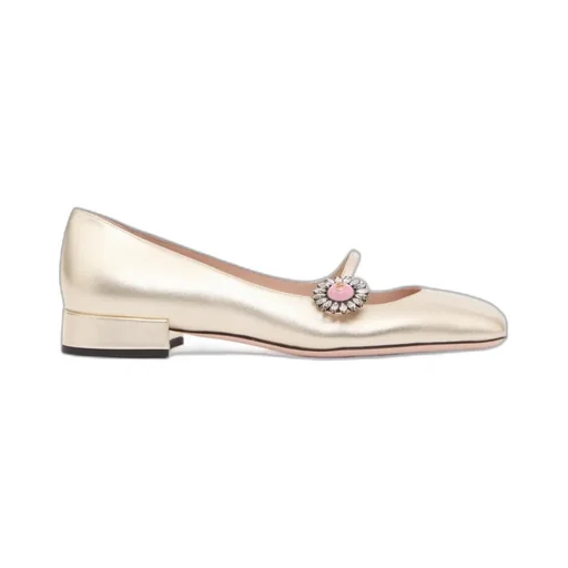 Valentino Embellished Square Toe Ballerina Shoes