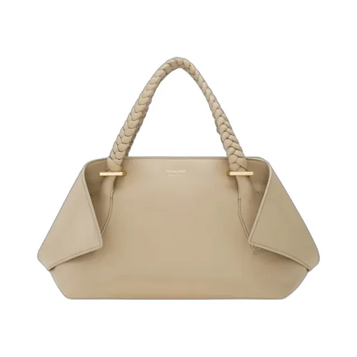 Ferragamo Logo Printed Braided Handle Tote Bag