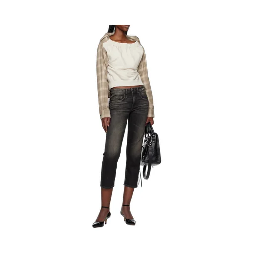 R13 Distressed Straight-Leg Jeans