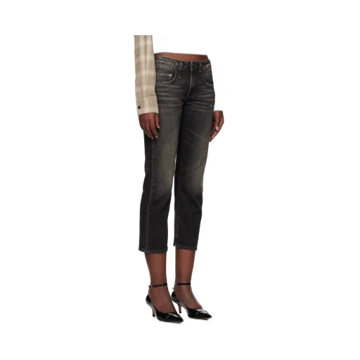 R13 Distressed Straight-Leg Jeans
