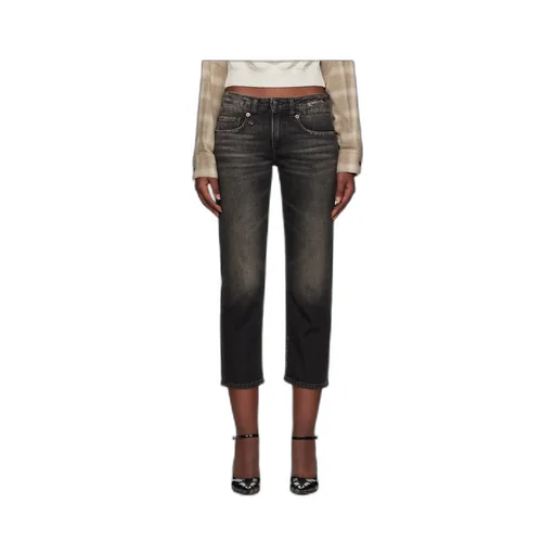 R13 Distressed Straight-Leg Jeans