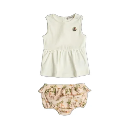 Moncler Enfant Logo Patch Dress And Romper Set