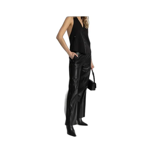 Straight Leather Pants