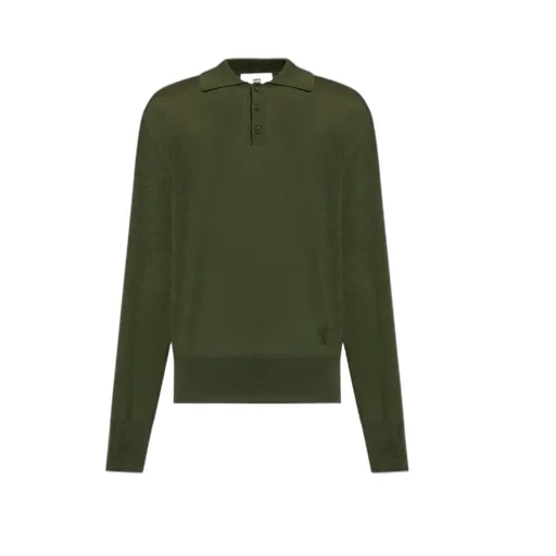 Ami Long Sleeved Knitted Polo Shirt
