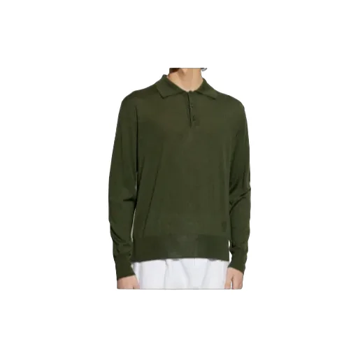 Ami Long Sleeved Knitted Polo Shirt