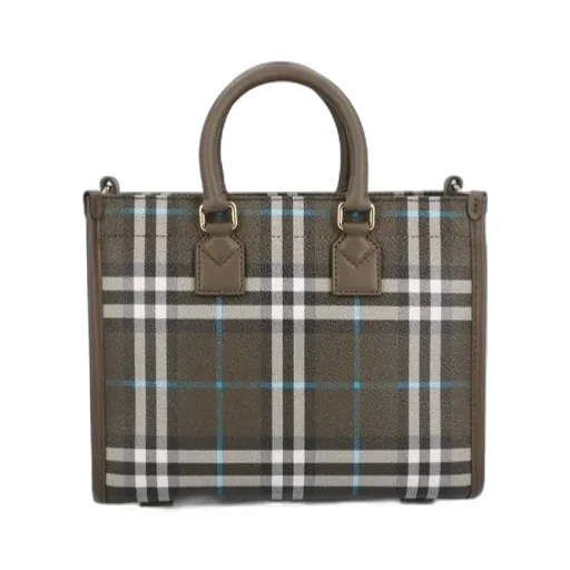 Burberry Mini Freya Checked Tote Bag