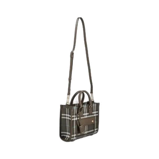 Burberry Mini Freya Checked Tote Bag