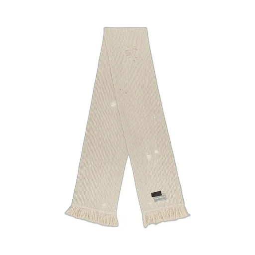Ribbed Frayed-Edge Scarf
