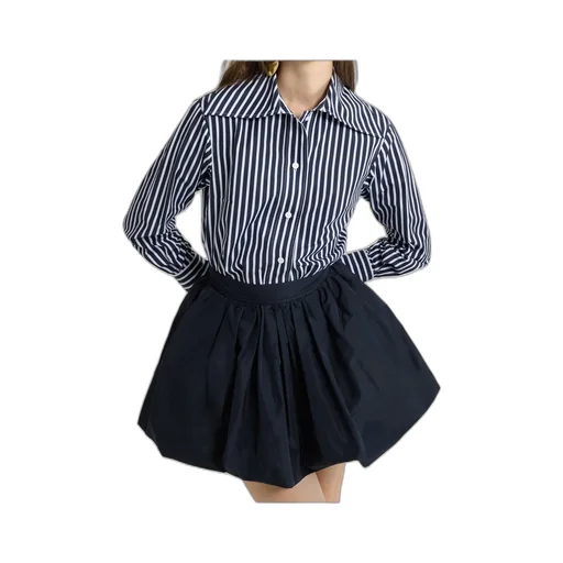 Patou Striped Button-Up Blouse
