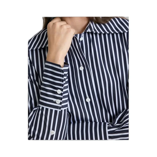 Patou Striped Button-Up Blouse