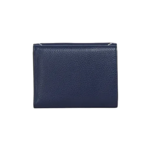 Black Leather Trifold Wallet With Marni Symbol Logo